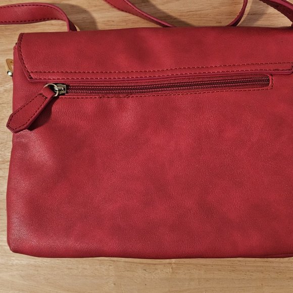 Franco Sarto Muted Red Crossbody Satchel Tote Handbag Shoulder Bag - Picture 2 of 4